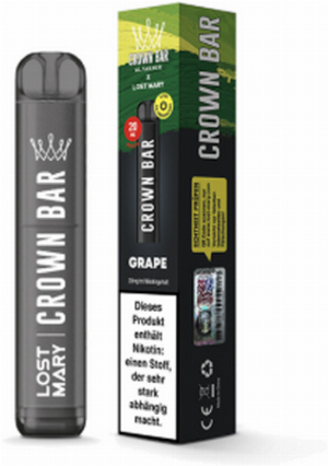 Crown Bar by Al Fakher X Lost Mary Grape Einweg E-Zigarette 20mg