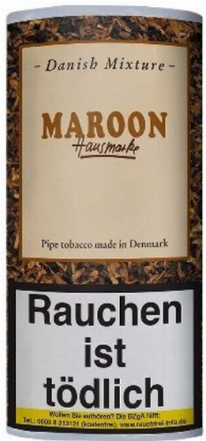 Danish Mixture Pfeifentabak Maroon Hausmarke 50g Päckchen