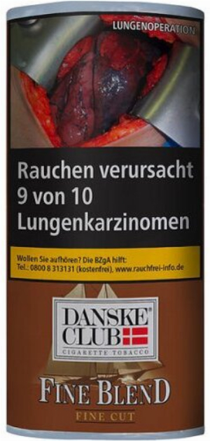 Danske Club Tabak Fine Cut Braun 40g Päckchen Zigarettentabak
