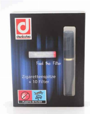 Denicotea Extra Slim Zigarettenspitze 20229 schwarz/goldring