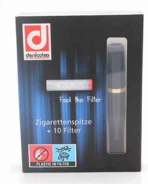 Denicotea Slimline Zigarettenspitze 20234 schwarz/goldring