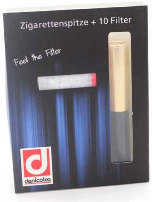 Denicotea Zigarettenspitze 20251 schwarz/gold kurz