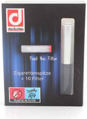 Denicotea Zigarettenspitze 20267 schwarz/silber