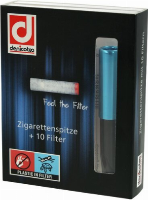 Denicotea Zigarettenspitze Hellblau Sattel mit Auswerfer