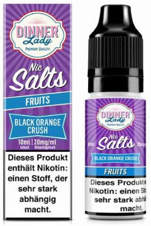 Dinner Lady Liquid Fruits Black Orange Crush Nic Salts 10ml 20mg