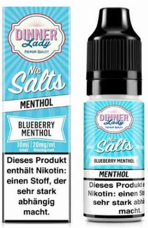 Dinner Lady Liquid Fruits Blueberry Menthol Nic Salts 10ml 20mg