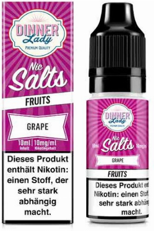 Dinner Lady Liquid Fruits Grape Nic Salt 10ml 10mg