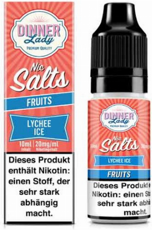 Dinner Lady Liquid Fruits Lychee Ice Nic Salts 10ml 20mg