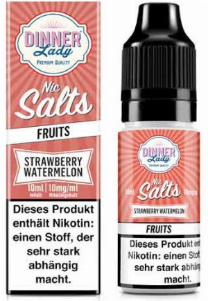 Dinner Lady Liquid Fruits Strawberry Watermelon Nic Salt 10ml 10mg