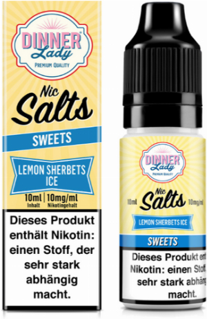 Dinner Lady Liquid Lemon Sherbets Ice Nic Salt 10ml 20mg