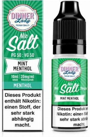 Dinner Lady Liquid Mint Menthol Nic Salt 10ml 20mg