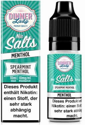 Dinner Lady Liquid Spearmint Menthol Nic Salt 10ml 10mg