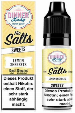 Dinner Lady Liquid Sweets Lemon Sherbets Nic Salts 10ml 20mg