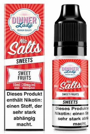 Dinner Lady Liquid Sweets Sweet Fruit Nic Salts 10ml 20mg