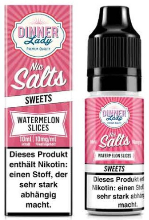 Dinner Lady Liquid Sweets Watermelon Slices Nic Salt 10ml 10mg