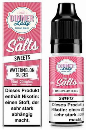 Dinner Lady Liquid Sweets Watermelon Slices Nic Salts 10ml 20mg