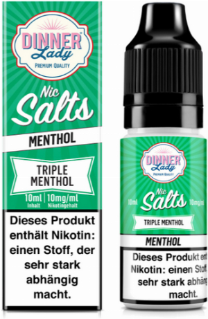 Dinner Lady Liquid Triple Menthol Nic Salt 10ml 20mg