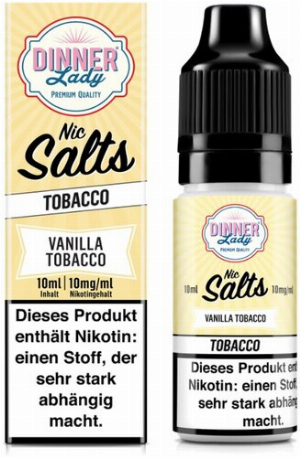 Dinner Lady Liquid Vanilla Tobacco Nic Salt 10ml 20mg