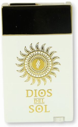 Dios del Sol Zigarrenfeuerzeug Weiß-Gold 