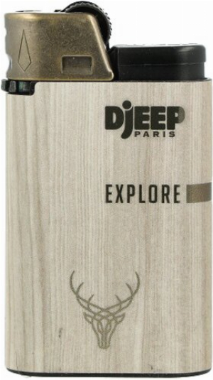 Djeep Explore Feuerzeug Holzoptik Beige