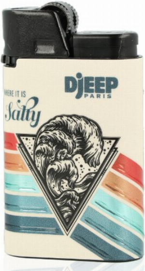 Djeep Paris Feuerzeug Salty Beige, Schwarz Welle im Dreieck