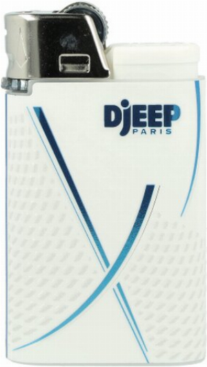 Djeep World X White Nr.1 Feuerzeug Weiß, Blau