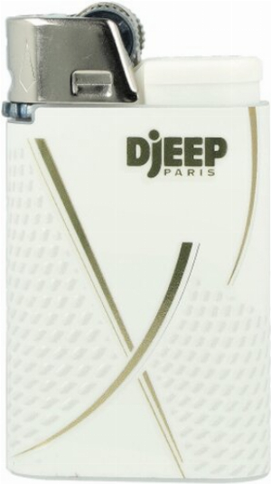 Djeep World X White Nr.4 Feuerzeug Weiß, Gold