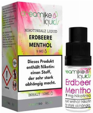 Dreamlike Nikotinsalz Liquid Erdbeere Menthol 9mg