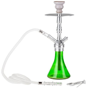 Dreamliner Shisha 1er, 42cm, Silikonschlauch, grün-silber