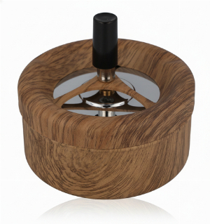 Drehaschenbecher Metall Wood Finish 110mm