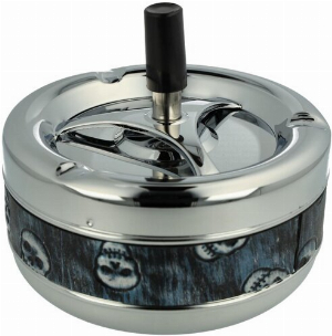 Drehascher Metall Skull Chrom/Blau