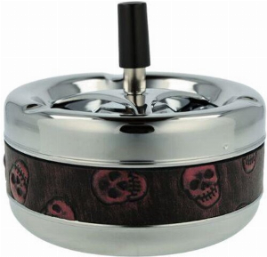 Drehascher Metall Skull Chrom/Rot