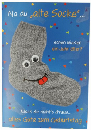 Du alte Socke Karte mit Umschlag 18 x 12cm