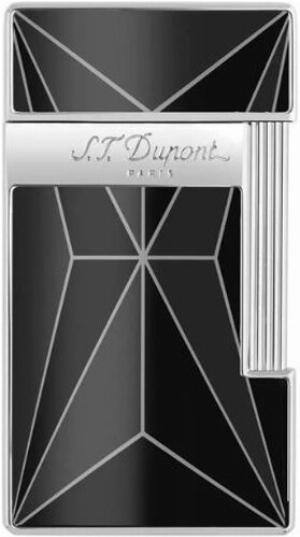 Dupont Feuerzeug Slimmy Jetflame 028070 Schwarz/Chrom glänzend