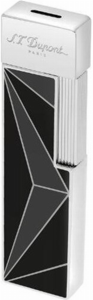 Dupont Feuerzeug Twiggy Jetflame 030070 Schwarz/Chrom glänzend