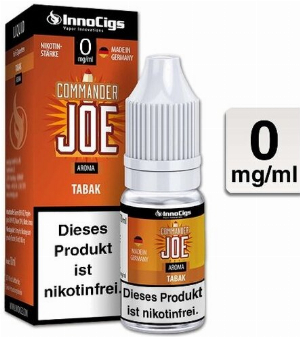 E-Liquid InnoCigs Commander Joe Tabak 0mg Nikotin