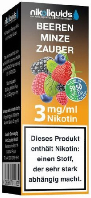 E-Liquid NIKOLIQUIDS Beeren Minze Zauber 3mg Nikotin
