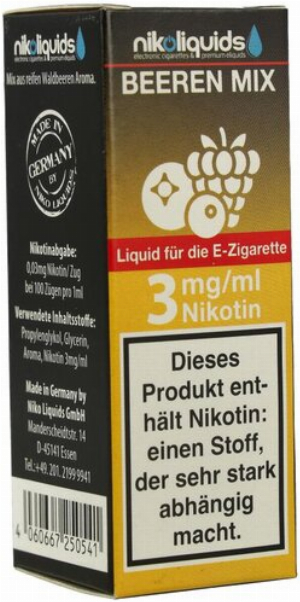 E-Liquid NIKOLIQUIDS Beeren Mix 3 mg Nikotin
