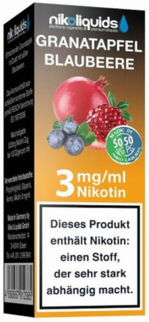 E-Liquid NIKOLIQUIDS Granatapfel Blaubeere 3mg Nikotin