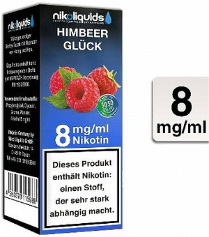 E-Liquid NIKOLIQUIDS Himbeerglück 8 mg Nikotin 50 PG / 50 VG