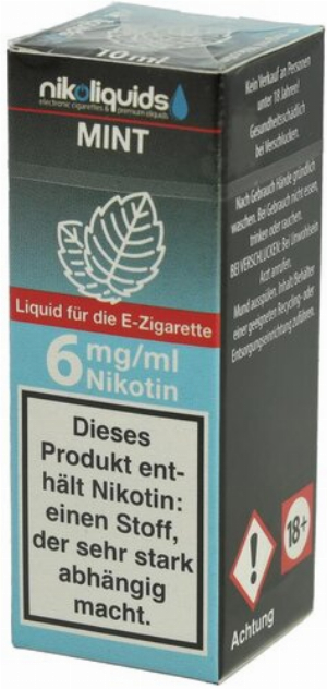 E-Liquid NIKOLIQUIDS Mint 6 mg Nikotin