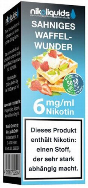 E-Liquid NIKOLIQUIDS Sahniges Waffelwunder 6mg Nikotin