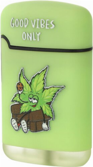 Easy Torch 8 Relief Feuerzeug Good Vibes Only Hellgrün