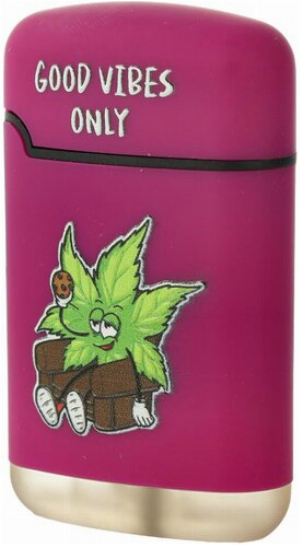 Easy Torch 8 Relief Feuerzeug Good Vibes Only Lila