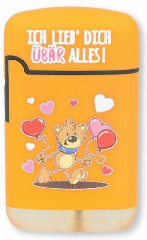 Easy Torch Feuerzeug 10v12 Bärchen Orange ICH LIEB DICH ÜBÄR ALLES!