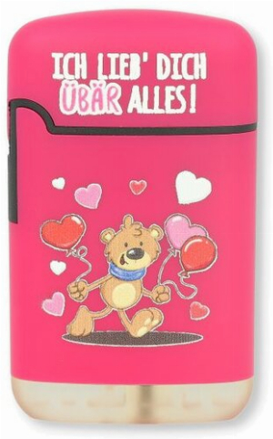 Easy Torch Feuerzeug 12v12 Bärchen Pink ICH LIEB DICH ÜBÄR ALLES!