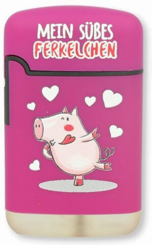 Easy Torch Feuerzeug 1v12 Schweinchen Lila MEIN SÜSSES FERKELCHEN