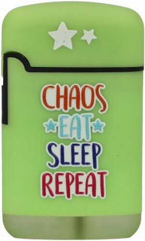 Easy Torch Feuerzeug Chaos Eat Sleep Repeat hellgrün