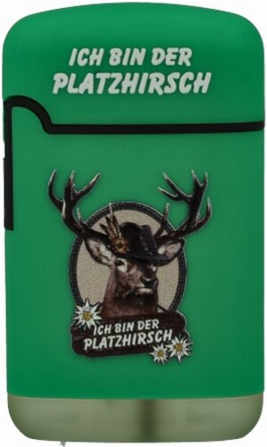 Easy Torch Feuerzeug Ich Bin Der Platzhirsch grün