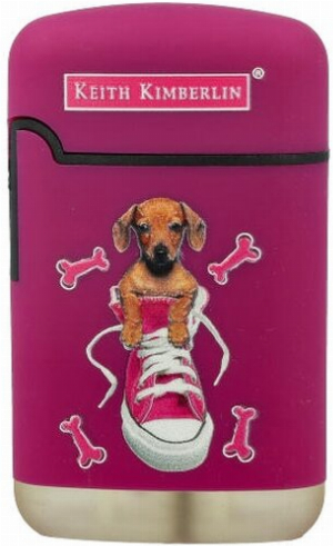 Easy Torch Feuerzeug Kimberlin Hunde im pinkem Schuh lila